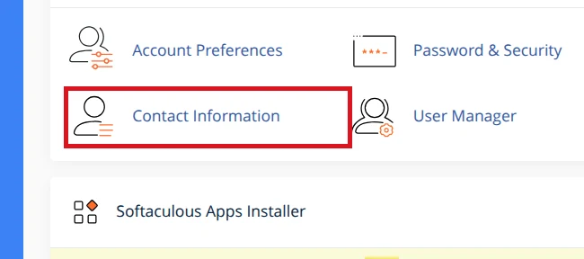 Find Contact Information in cPanel