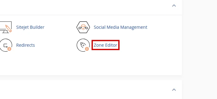 Find Zone Editor in cPanel