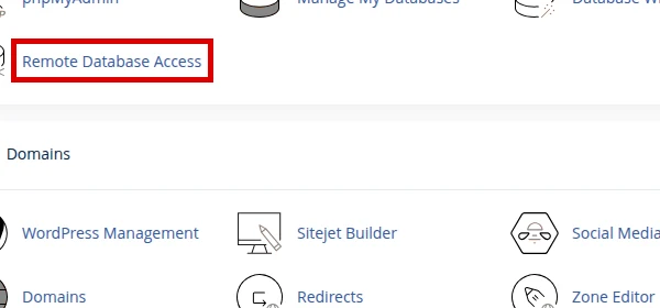 Find Remote Database Access in cPanel