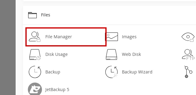 Find File Manager in cPanel
