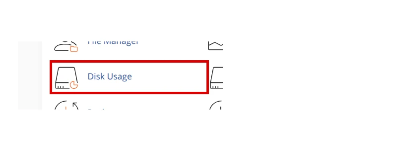 Disk Usage tool in the Files category of cPanel
